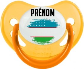 Drapeau effet pinceau Ouzbékistan avec prénom Sucete Physiologique Jaune phosphorescente