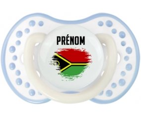Drapeau effet pinceau Vanuatu avec prénom Sucette LOVI Dynamic Blanc-cyan classique