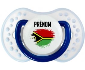 Drapeau effet pinceau Vanuatu avec prénom Sucette LOVI Dynamic Marine-blanc-bleu classique