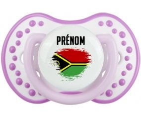 Drapeau effet pinceau Vanuatu avec prénom Sucette LOVI Dynamic Blanc-mauve classique