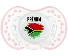 Drapeau effet pinceau Vanuatu avec prénom Sucette LOVI Dynamic Retro-blanc-rose-tendre classique