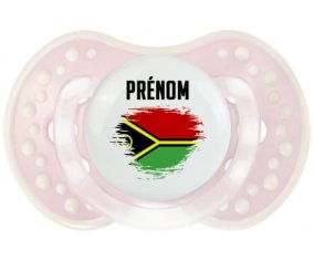 Drapeau effet pinceau Vanuatu avec prénom Sucette LOVI Dynamic Retro-rose-tendre classique