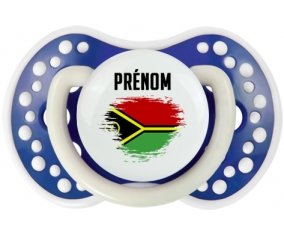 Drapeau effet pinceau Vanuatu avec prénom Sucette LOVI Dynamic Bleu-marine phosphorescente