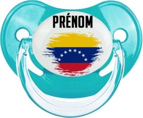 Drapeau effet pinceau Venezuela avec prénom Sucette Physiologique Bleue classique