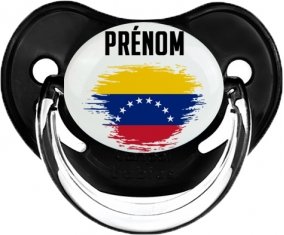 Drapeau effet pinceau Venezuela avec prénom Sucette Physiologique Noir classique