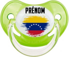 Drapeau effet pinceau Venezuela avec prénom Sucette Physiologique Vert classique