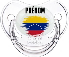 Drapeau effet pinceau Venezuela avec prénom Sucette Physiologique Transparent classique