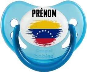 Drapeau effet pinceau Venezuela avec prénom Sucette Physiologique Bleue phosphorescente