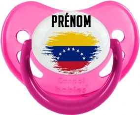 Drapeau effet pinceau Venezuela avec prénom Sucette Physiologique Rose phosphorescente