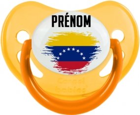 Drapeau effet pinceau Venezuela avec prénom Sucette Physiologique Jaune phosphorescente