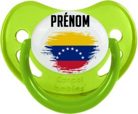 Drapeau effet pinceau Venezuela avec prénom Sucette Physiologique Vert phosphorescente