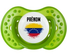Drapeau effet pinceau Venezuela avec prénom Sucette LOVI Dynamic Vert classique