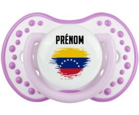 Drapeau effet pinceau Venezuela avec prénom Sucette LOVI Dynamic Blanc-mauve classique