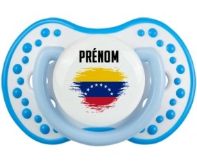 Drapeau effet pinceau Venezuela avec prénom Sucette LOVI Dynamic Blanc-bleu phosphorescente