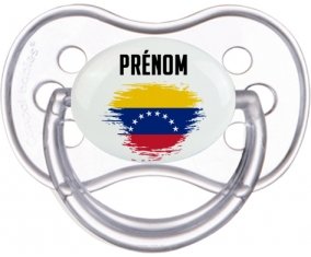 Drapeau effet pinceau Venezuela avec prénom Sucette Anatomique Transparente classique