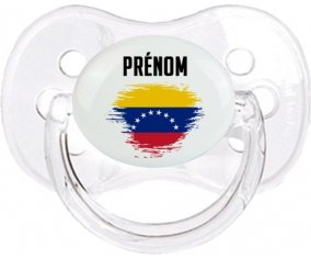 Drapeau effet pinceau Venezuela avec prénom Tétine Cerise Transparent classique