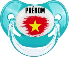 Drapeau effet pinceau Vietnam avec prénom Tétine Physiologique Bleue classique