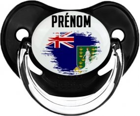 Drapeau effet pinceau Les iles vierges avec prénom Sucete Physiologique Noir classique