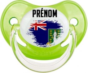 Drapeau effet pinceau Les iles vierges avec prénom Sucete Physiologique Vert classique
