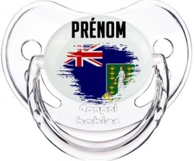 Drapeau effet pinceau Les iles vierges avec prénom Sucete Physiologique Transparent classique
