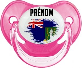 Drapeau effet pinceau Les iles vierges avec prénom Sucete Physiologique Rose classique