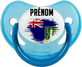 Drapeau effet pinceau Les iles vierges avec prénom Sucete Physiologique Bleue phosphorescente