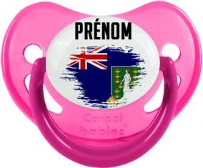 Drapeau effet pinceau Les iles vierges avec prénom Sucete Physiologique Rose phosphorescente