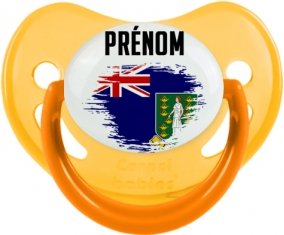 Drapeau effet pinceau Les iles vierges avec prénom Sucete Physiologique Jaune phosphorescente