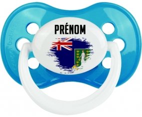 Drapeau effet pinceau Les iles vierges avec prénom Sucette Anatomique Cyan classique