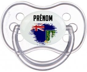 Drapeau effet pinceau Les iles vierges avec prénom Sucette Anatomique Transparente classique