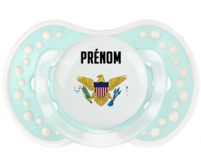 Drapeau effet pinceau Îles Vierges britanniques avec prénom Sucette LOVI Dynamic Retro-turquoise-lagon classique
