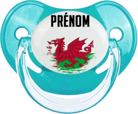Drapeau effet pinceau Pays de Galles avec prénom : Sucette Physiologique personnalisée