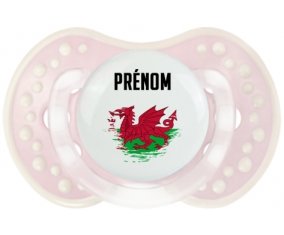 Drapeau effet pinceau Pays de Galles avec prénom Sucette LOVI Dynamic Retro-rose-tendre classique