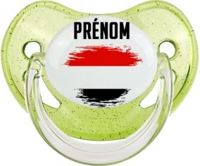 Drapeau effet pinceau Yémen avec prénom Sucete Physiologique Vert à paillette