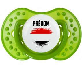 Drapeau effet pinceau Yémen avec prénom Tétine LOVI Dynamic Vert classique