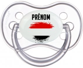 Drapeau effet pinceau Yémen avec prénom Sucette Anatomique Transparente classique