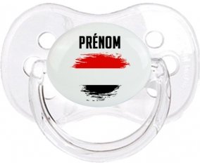 Drapeau effet pinceau Yémen avec prénom Sucette Cerise Transparent classique