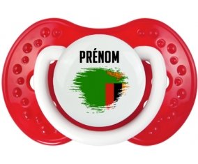 Drapeau effet pinceau Zambie avec prénom Sucette LOVI Dynamic Blanc-rouge classique