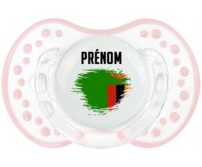 Drapeau effet pinceau Zambie avec prénom Sucette LOVI Dynamic Retro-blanc-rose-tendre classique