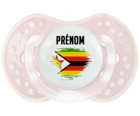 Drapeau effet pinceau Zimbabwe avec prénom Sucette LOVI Dynamic Retro-rose-tendre classique
