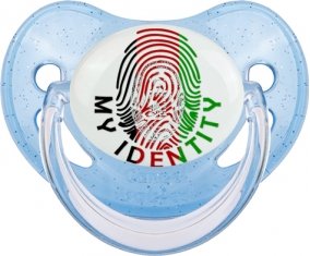 Empreinte My Identity Afghanistan Tétine Physiologique Bleue à paillette