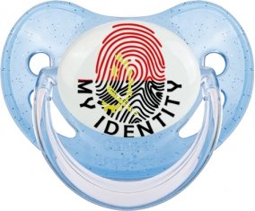 Empreinte My Identity Angola Sucette Physiologique Bleue à paillette