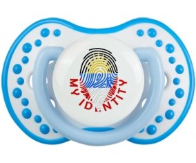 Empreinte My Identity Antigua-et-Barbuda Tétine LOVI Dynamic Blanc-bleu phosphorescente