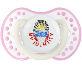 Empreinte My Identity Antigua-et-Barbuda Tétine LOVI Dynamic Blanc-rose phosphorescente
