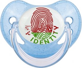 Empreinte My Identity Biélorussie Tétine Physiologique Bleue à paillette