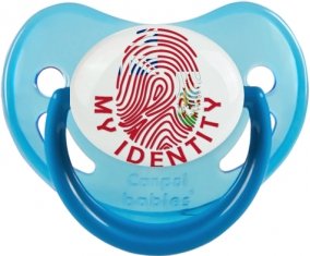 Empreinte My Identity Bermudes Tétine Physiologique Bleue phosphorescente