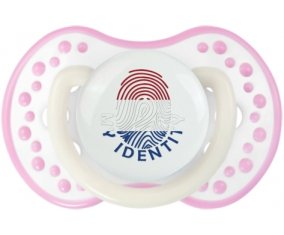 Empreinte My Identity Saint-Eustache Sucette LOVI Dynamic Blanc-rose phosphorescente