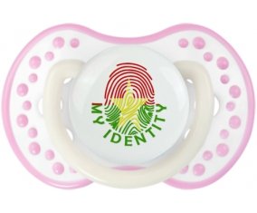 Empreinte My Identity Burkina Faso Sucette LOVI Dynamic Blanc-rose phosphorescente