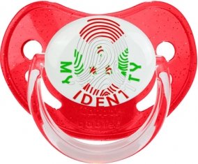 Empreinte My Identity Burundi Tétine Physiologique Rouge à paillette
