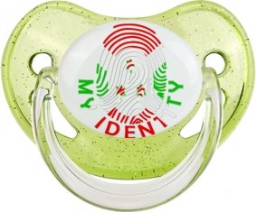 Empreinte My Identity Burundi Tétine Physiologique Vert à paillette